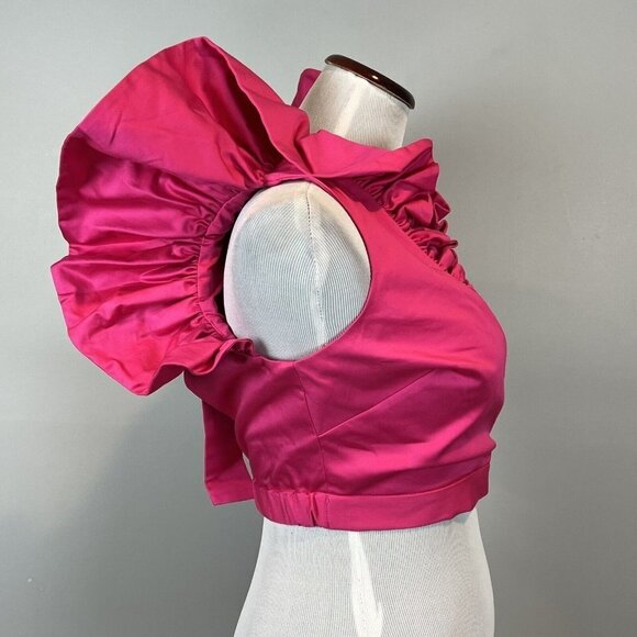 Making the Cut Magenta Ruffle Sleeveless Crop Top XS NWT Sienna Li Winning Look - Picture 4 of 13